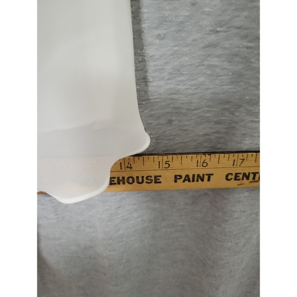 Women's White Ruffle Sleeveless Lined Blouse w/ Black Lace Cutout Small - Picture 9 of 9